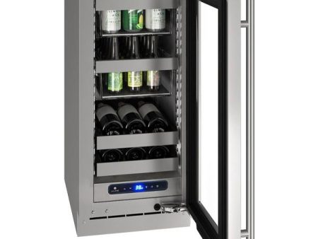 U-Line UHBV515SG51A Hbv515 15  Beverage Center With Stainless Frame Finish and Left-hand Hinge Door Swing and Lock (115 V 60 Hz) For Cheap